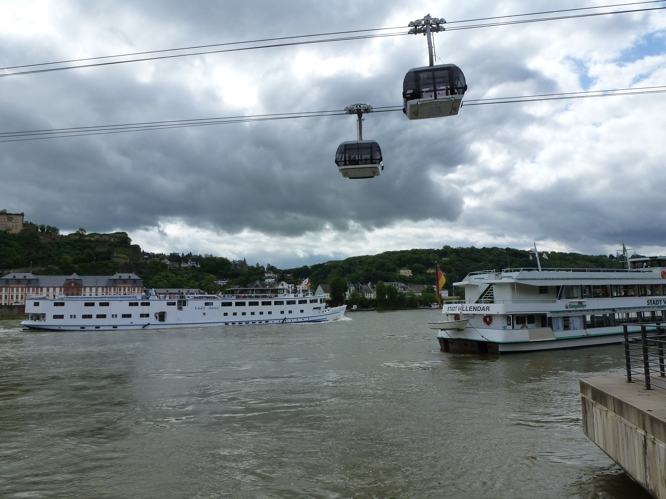 The busy Rhine at Koblenz.